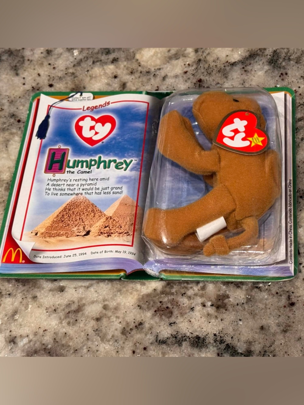 vintage 2000 McDonald's Ty Teenie Beanie Baby named "Humphrey the Camel